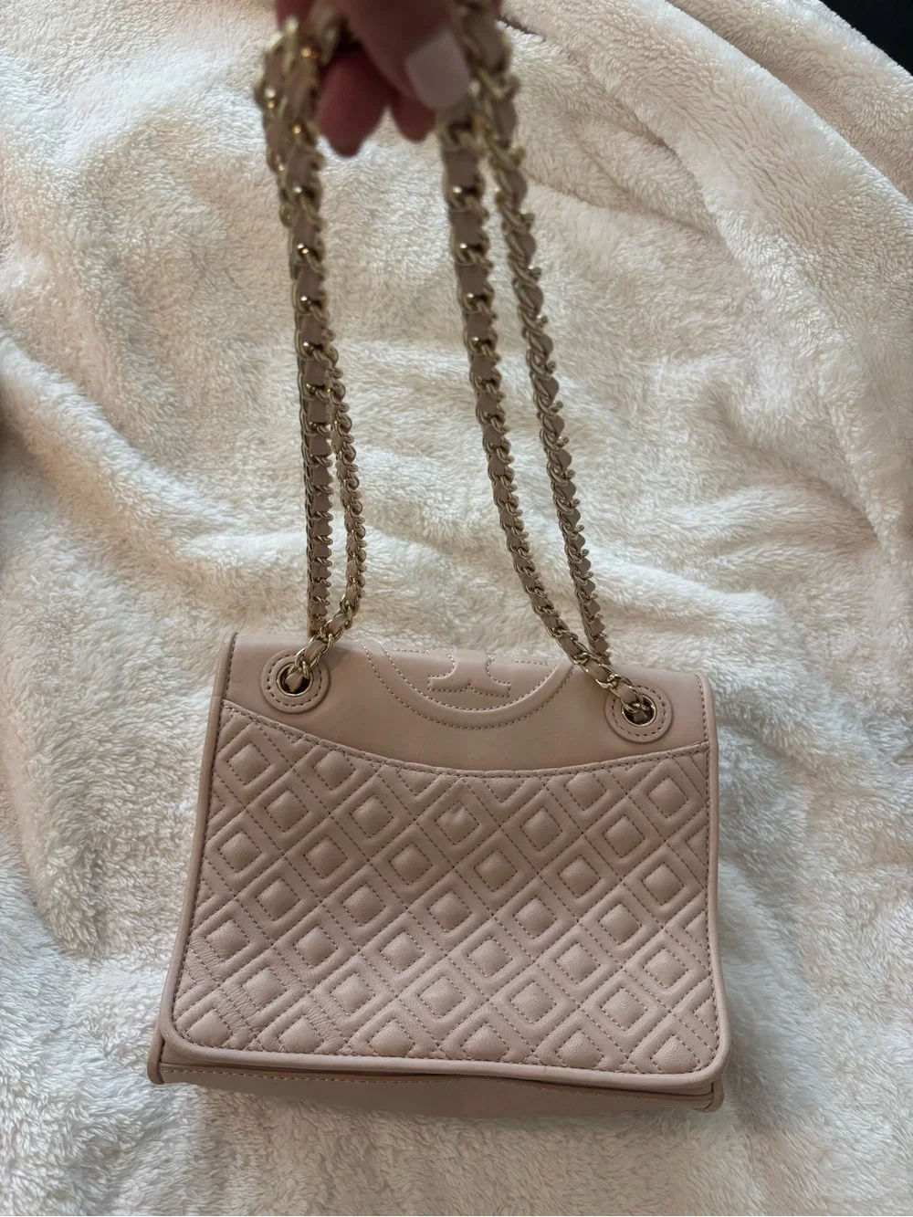 Tory Burch Quilted Shoulder Bag in Blush